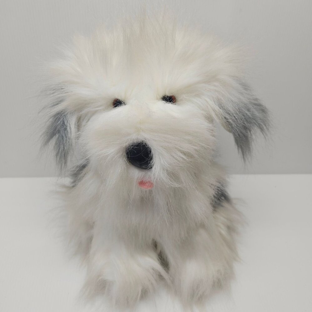 Dakin Fun Farm Old English Sheepdog Seated Realistic Plush Dog 12 Inches 1986